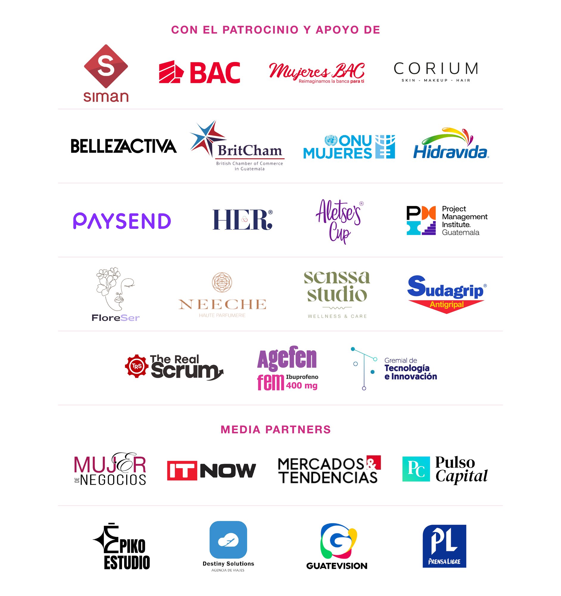 Patrocinios y media partners Patrocinios y media partners